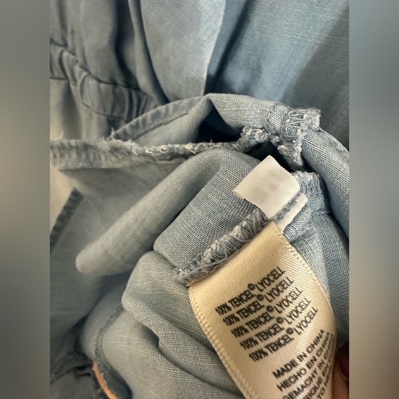 Cloth & Stone Womens Romper M Chambray Blue Soft Tencel Denim Look - Picture 7 of 8